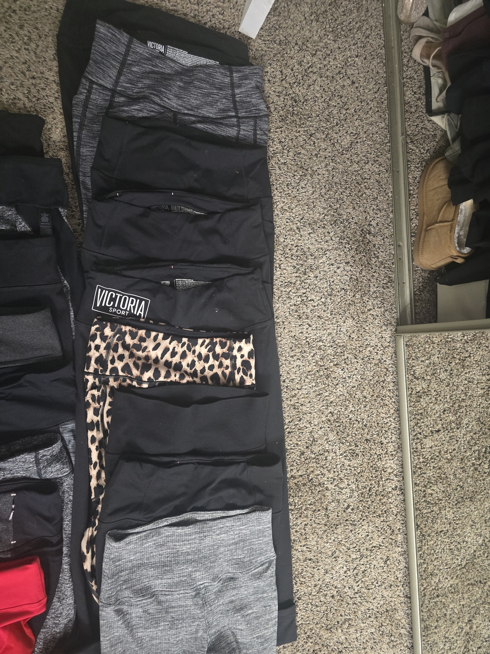 Black and Leopard Leggings - Yoga Active Bottoms - Picture 2 of 9